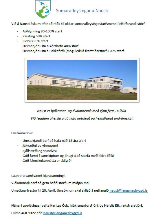 Sumarafleysingar á Nausti