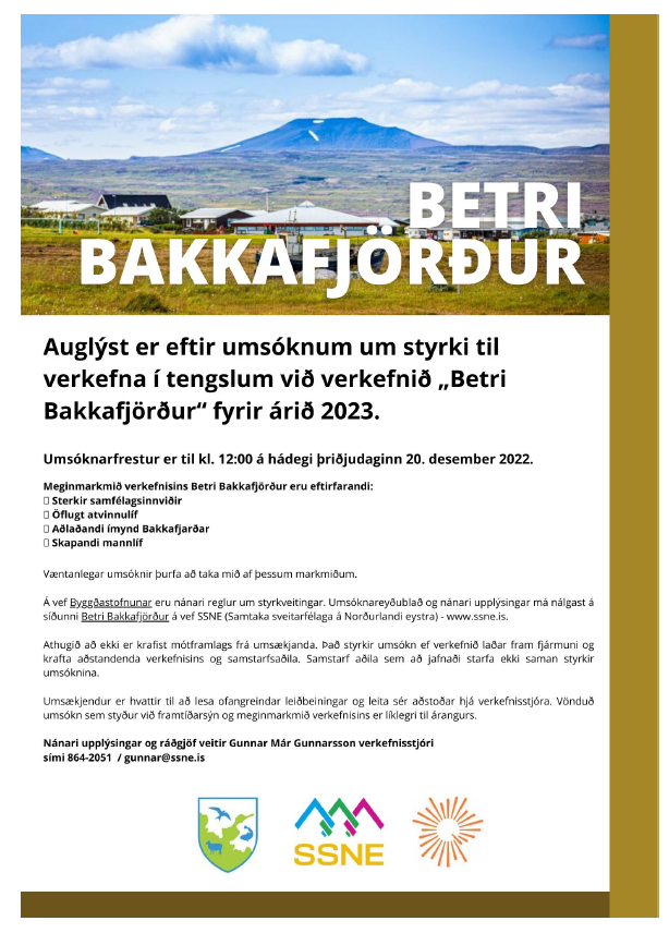 Betri Bakkafjörður - umsóknir um styrki