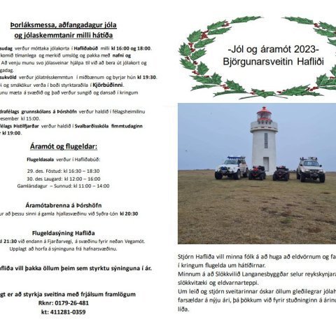 Jól og áramót hjá björgunarsveitinni Hafliða