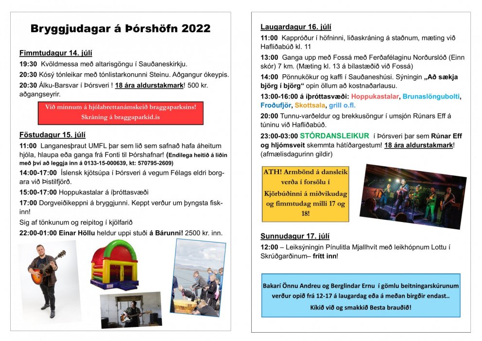 Dagskrá Bryggjudaga 2022