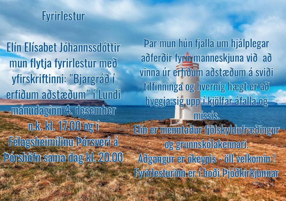 Elín Elísabet Jónsdóttir með fyrirlestur um áföll og missi 4.desmeber