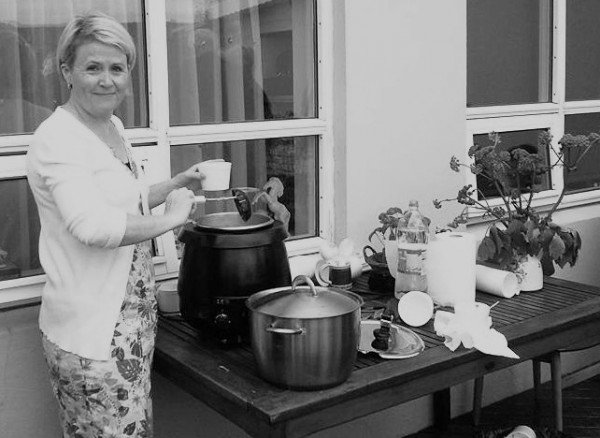 Húsfrúin á Nautaflötum bauð upp á kjötsúpu