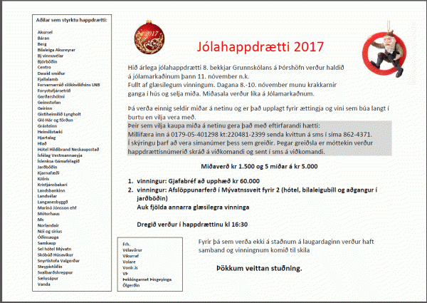 Jólahappdrætti 8.bekkjar
