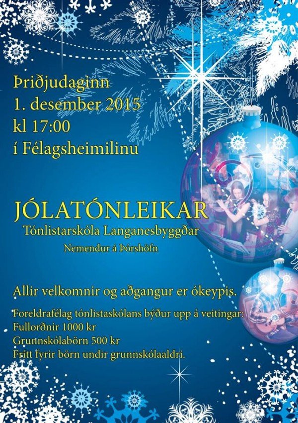 Jólatónleikar Tónlistarskóla Langanesbyggðar