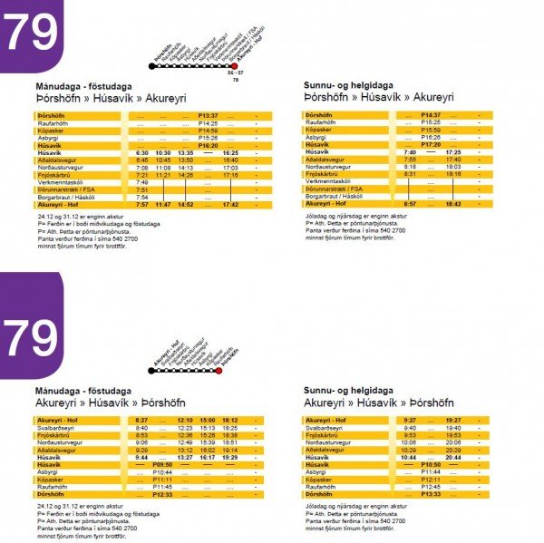 Vetraráætlun Strætó á landsbyggðinni