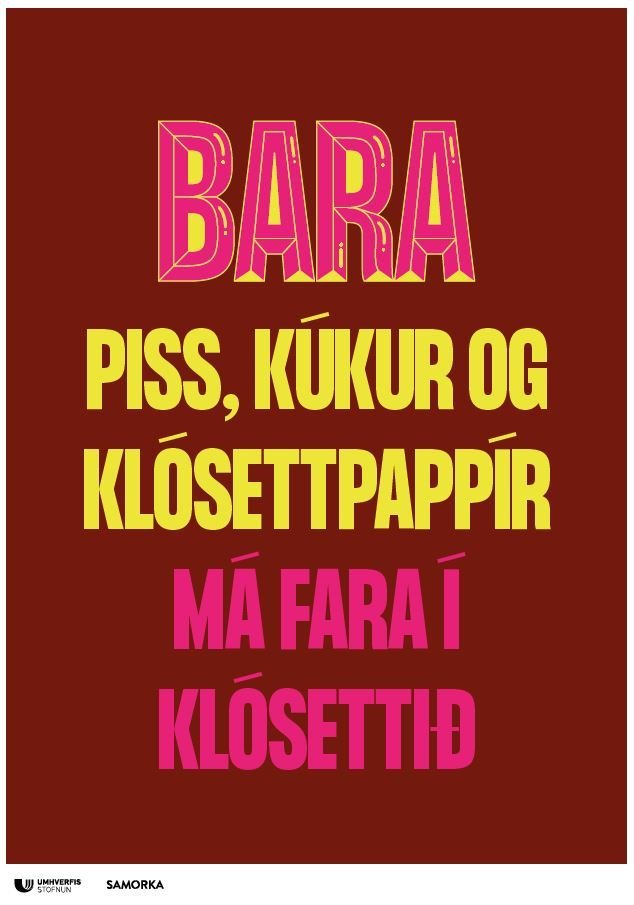 Bara piss, kúkur og klósettpappír má fara í klósettið